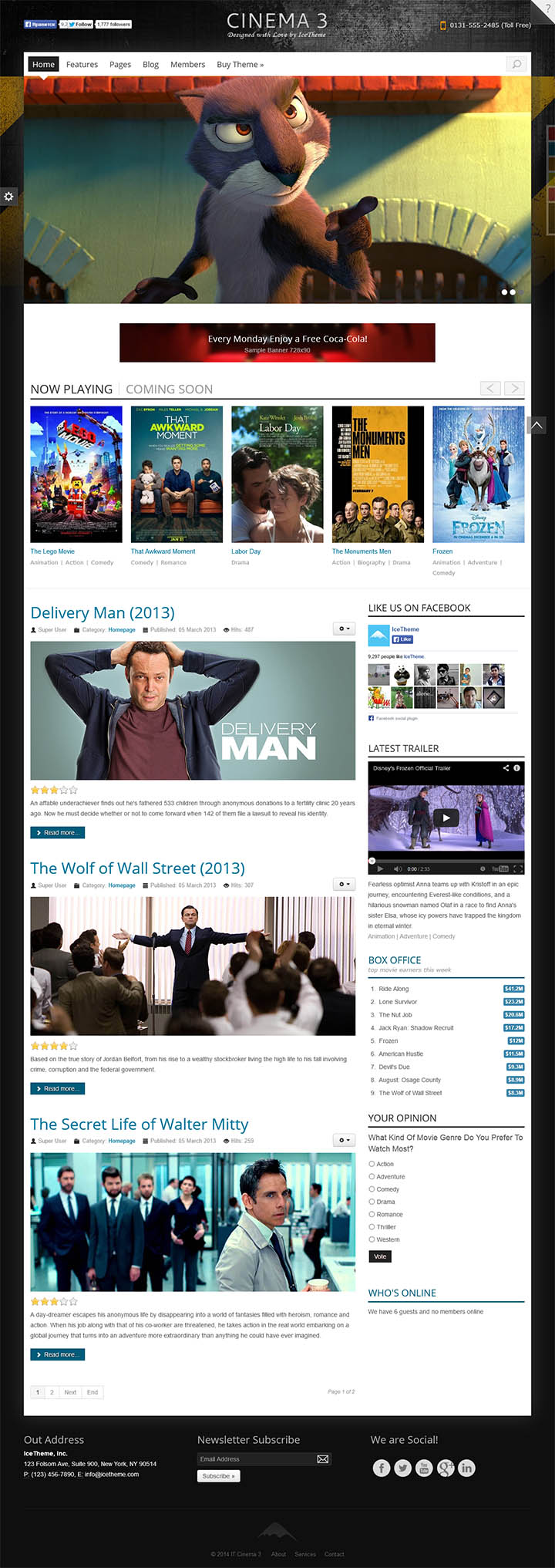 Joomla шаблон IceTheme Cinema 3